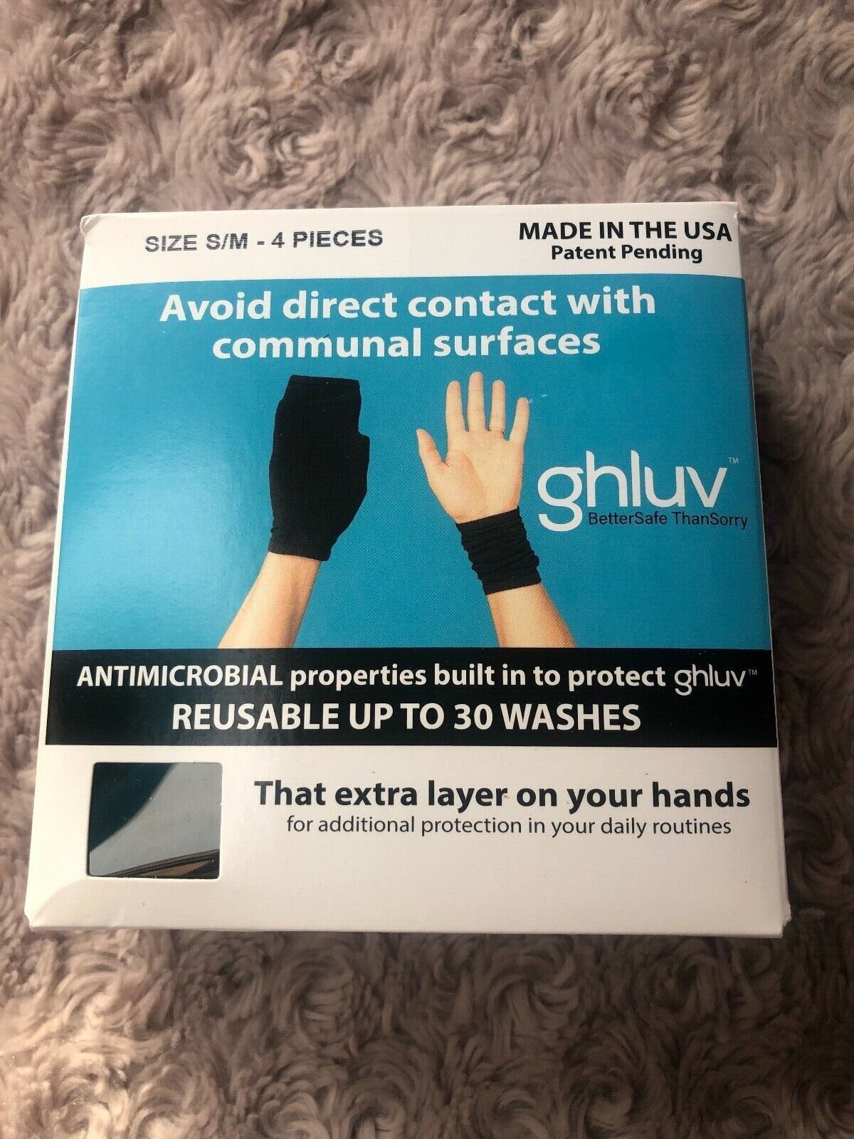 Ghluv Antimicrobial Reusable Gloves to Avoid Contact Size S/M 4 Count - Bellso
